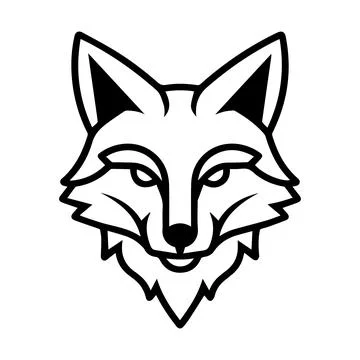 Fox Heraldic logo or modern line icon. Vector line art and icon design with.. Stock Illustration