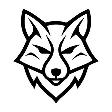 Fox Heraldic logo or modern line icon. Vector line art and icon design with.. Stock Illustration