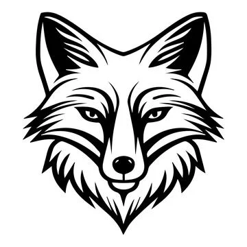 Fox Heraldic logo or modern line icon. Vector line art and icon design with.. Stock Illustration