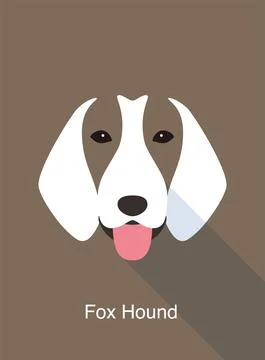 Fox hound dog face flat icon design, vector illustration Stock Illustration