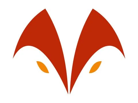 Fox Icon Minimal Vector Design Stock Illustration