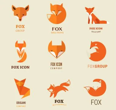 Fox icons, illustrations and elements Stockillustratie