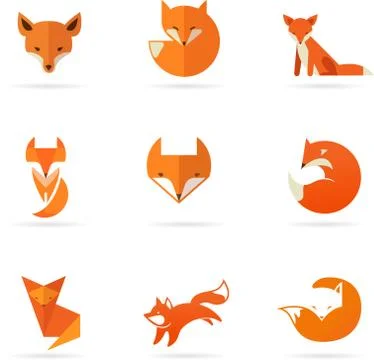 Fox icons, illustrations and elements Stockillustratie