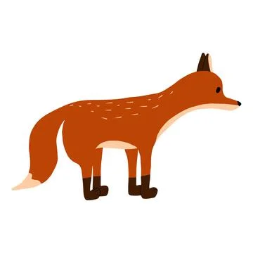 Fox illustration isolated on white background. Stock Illustration