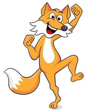 Fox jumping for joy Stock Illustration
