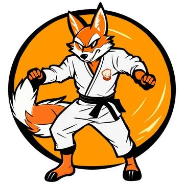 Fox karateka Stock Illustration