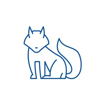 Fox line icon concept. Fox flat  vector symbol, sign, outline illustration. Stockillustratie
