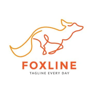Fox line logo design template Stock Illustration