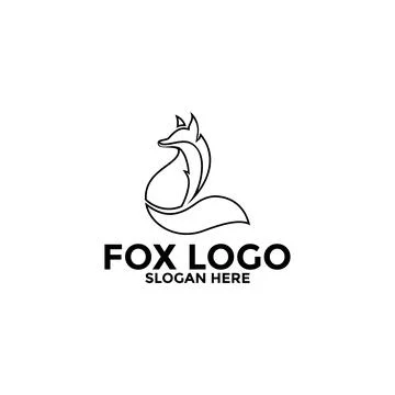 Fox Line Logo vector icon, Simple and modern Fox logo design template 스톡 일러스트