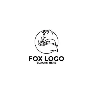 Fox Line Logo vector icon, Simple and modern Fox logo design template 스톡 일러스트
