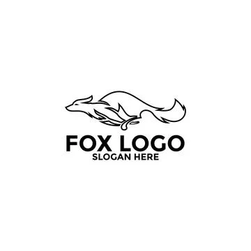Fox Line Logo vector icon, Simple and modern Fox logo design template 스톡 일러스트