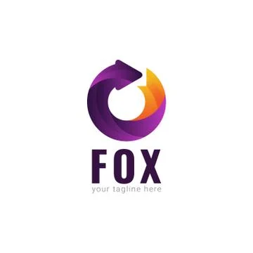 Fox Logo Gradient Vector Template Design Illustration Stock Illustration