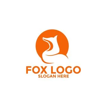 Fox logo icon vector, Circle fox logo illustration design Illustrazione stock
