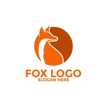 Fox logo icon vector, Circle fox logo illustration design Illustrazione stock