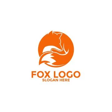 Fox logo icon vector, Circle fox logo illustration design Illustrazione stock