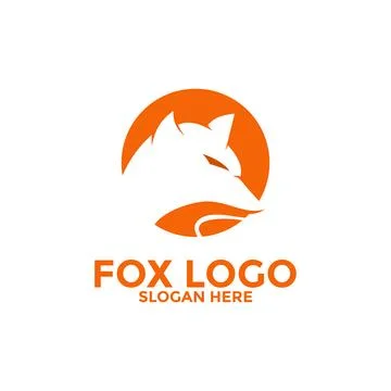 Fox logo icon vector, Circle fox logo illustration design Illustrazione stock