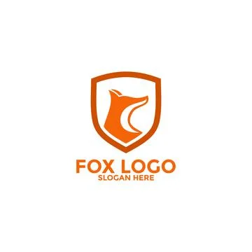 Fox logo icon vector, Shield fox logo illustration design Illustrazione stock