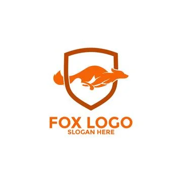 Fox logo icon vector, Shield fox logo illustration design Illustrazione stock
