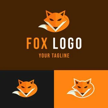 Fox logo template in flat design style Stock Illustration