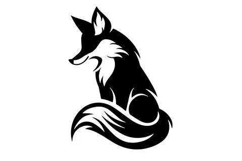Fox Logotype Icon: Vintage Vector Silhouette of a Majestic Wild Creature in Stock Illustration