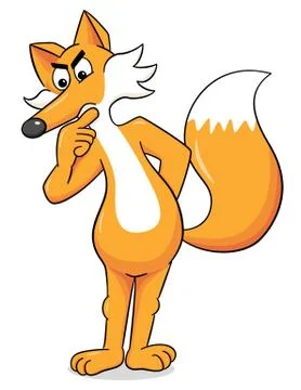Fox looks thoughtfully Stock Illustration