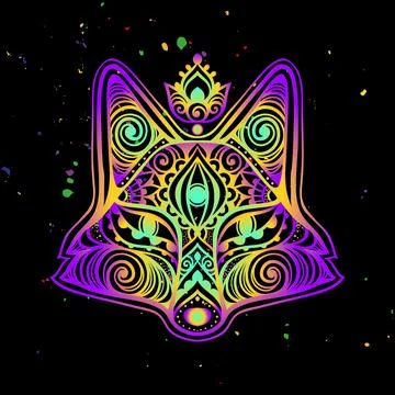 Fox mandala ornament. Vector illustration Stock Illustration