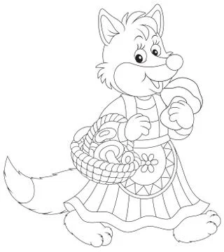 Fox mushroomer Stock Illustration