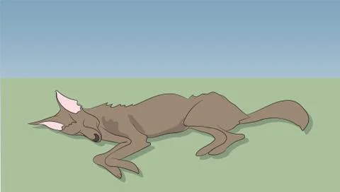 Fox on nature background, Stock-Illustration