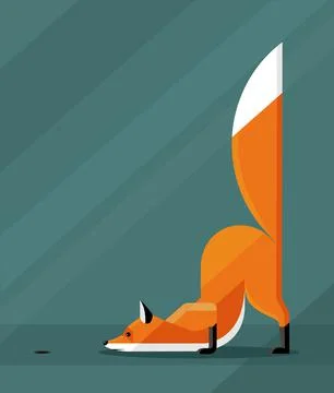 Fox near the mouse hole Stock Illustration