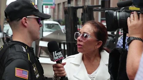 Fox News Interviews Trump Supporter Stock Footage