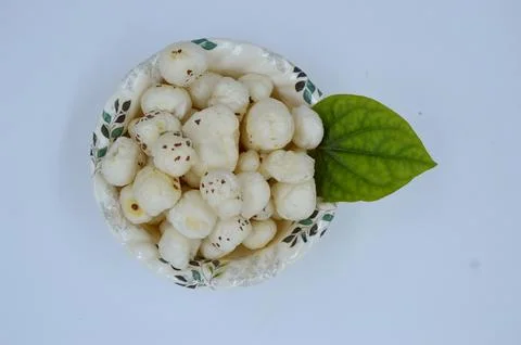 Fox nut image top view on white background Stock Photos