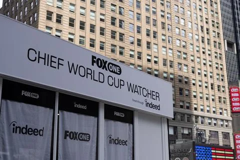 FOX One Chief World Cup Watcher campaign in Times Square Stock Photos