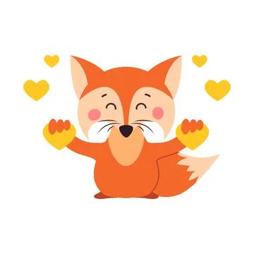 A fox. Orange fox. Fox can use a logo or badge. Vector illustration on white Stock Illustration