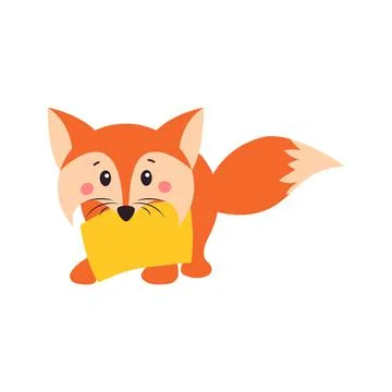 A fox. Orange fox. Fox can use a logo or badge. Vector illustration on white Stock-Illustration