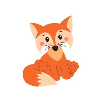 A fox. Orange fox. Fox can use a logo or badge. Vector illustration on white Stock Illustration