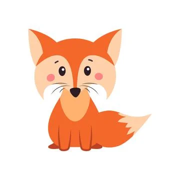 A fox. Orange fox. Fox can use a logo or badge.  illustration on white isolat Stock Illustration