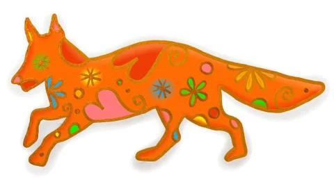 Fox Paint Doodle Stock-Illustration