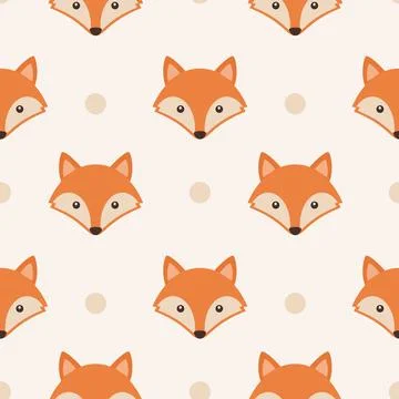 Fox Pattern Design With Simple Shapes on a Light Background Stockillustratie