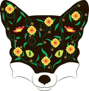 Fox with a pattern Stock Illustration