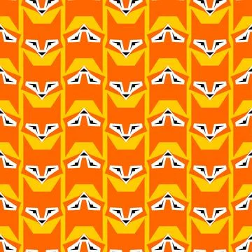 Fox pattern seamless. she-fox background. Baby fabric ornament Illustrazione stock