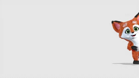 Fox peeps out Video Loop and Alfa Channel 库存影片 163287749