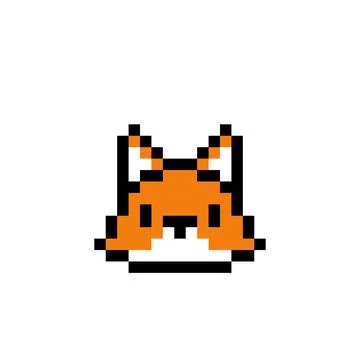 Fox pixel image. cross stitch pattern vector illustration. Stock Illustration