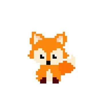 Fox pixel image. cross stitch pattern vector illustration. Stock Illustration