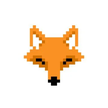 Fox pixel image. Vector illustration of cross stitch and t-shirt pattern. イラスト素材