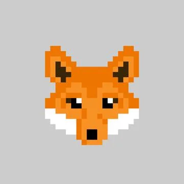 Fox pixel image. Vector illustration of cross stitch and t-shirt pattern. Stock Illustration