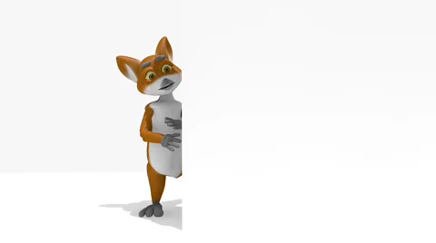 FOX POINTING TO ADVERT BANNER AT THE SIDE Vídeos de archivo 68300708