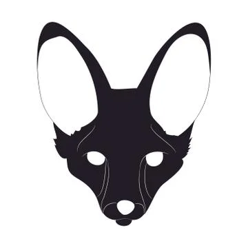 Fox portrait vector illustration, silhouette drawing, wild world Stock Illustration