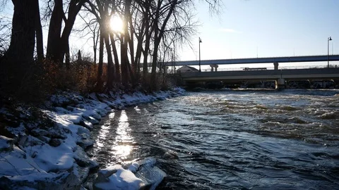 Fox River in Appleton, Wisconsin Stock Footage 100527608