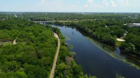 Fox River Drone Stock Footage 242702379