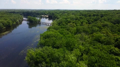 Fox River Drone Stock Footage 242702402